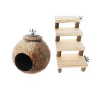 B Baosity Maison en Noix pour Hamster, Cage Décorative pour Petits Animaux, Espace pour Courir, Jouer, Faire de l'exercice, Grimper et Se Cacher Pou