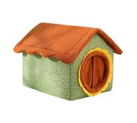 B Baosity Maison pour Chat D'intérieur avec Rideau de Porte, et Chaud, Couverture de Niche pour Chien, Lit d'hiver pour Chambre à Coucher, L