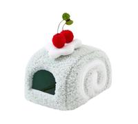 B Baosity Maisonnette pour Petits Animaux, Niche Coupe-Vent Mignonne pour Petits Animaux de Compagnie, Nid pour Hamster, Cachette pour Planeurs de Sucre, Gerbil, Bleu