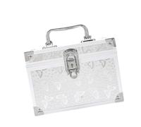 B Baosity Makeup Case Organisateur Beauté Valise Maquillage Portable Coffret Aluminium avec Plateau Rangement pour Outil Pédicure Manucure Adapté pour Femme, Argent
