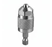 B Baosity Mandrin Hexagonal Perceuse Adaptateur Mandrin à Trois Mors Embout Hexagonal Accessoire Outil en Acier Corps Moleté Antidérapant Finition Argentée