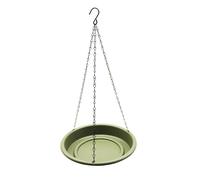 B Baosity Mangeoire à Oiseaux avec Abreuvoir Suspendu et Chaîne, Plateau d'alimentation Stable et Résistant Aux Intempéries avec Crochet, Vert
