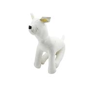 B Baosity Mannequin Chien Assis en Similicuir Présentoir Animal Support pour Jouet Exposition Convient Boutique Animalerie Décoration Domestique, Taille S Blanc