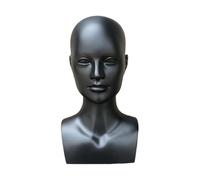 B Baosity Mannequin Tête D'Homme avec Épaules Support D'Exposition Porte Perruque Polyvalent En PVC Présentoir Chapeaux Lunettes Bijoux Adapté Aux Adultes Salon, Noir Mat