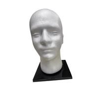 B Baosity Mannequin Tête Femme en Mousse Présentoir Perruques Support Accessoires Coiffure Stand Lunettes Bijoux Chapeaux Stabilité Renforcée Adaptée Salon, Mâle