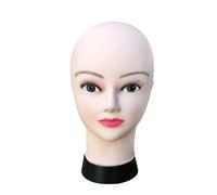 B Baosity Mannequin Tête Femme Support Maquillage Visage PVC Stand Exposition Perruques Chapeaux Accessoires Léger Robuste Adapté Aux Salons Magasins Décoration, ROSE