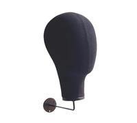 B Baosity Mannequin Tête Modèle Mannequin Support Perruque Porte Chapeau Porte Perruque Mural En Bois Tissu Fer Adapté pour Salon Maison, Noir