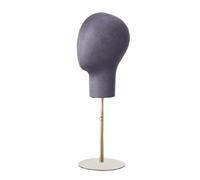 B Baosity Mannequin Tête Modèle Support Perruque Porte Chapeaux Base Métal Stable pour Lunettes Exposition Écharpes Utilisation à Salon Barbershop Maison, Gris foncé