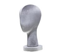 B Baosity Mannequin Tête Présentoir Perruque Stand Modèle Velours Accessoire Maquillage avec Base Résistante Séchage Perruque Support Adapté Salons Commerces Ut, Gris, Hauteur 33cm