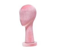 B Baosity Mannequin Tête Présentoir Perruque Stand Modèle Velours Accessoire Maquillage avec Base Résistante Séchage Perruque Support Adapté Salons Commerces Ut, Rose, Hauteur 40cm