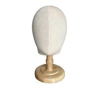 B Baosity Mannequin Tête Présentoir Perruque Support Base Bois Tissu Stable Adaptée à L'Exposition de Chapeaux Serre-têtes Écouteurs Convenant pour Maison Salon, Modèle de tête d'homme