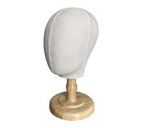 B Baosity Mannequin Tête Présentoir Perruque Support Base Bois Tissu Stable Adaptée à L'Exposition de Chapeaux Serre-têtes Écouteurs Convenant pour Maison Salon, Modèle de tête de femme