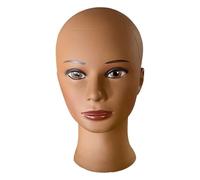 B Baosity Mannequin Tête Présentoir Perruque Support Coiffure Présentoir Accessoires Cheveux Modèle Perruque PVC Utilisation Salon Magasin Coiffeur Décoration, Peau Foncée