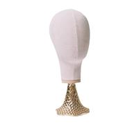 B Baosity Mannequin Tête Support Modèle Présentoir Support Chapeaux Lunettes Bijoux Écouteurs Métal Léger Utilisation Polyvalente Adaptée Aux Salons de Coiffure, Socle doré
