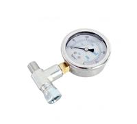 B Baosity Manomètre Hydraulique de Pression Jauge Indicateur Compteur Cadran Blanc à Double Échelle Mpa et Psi Structure Stable Résistante aux Chocs, Manomètre Antichoc Avec Raccord En T