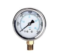 B Baosity Manomètre Hydraulique de Pression Jauge Indicateur Compteur Cadran Blanc à Double Échelle Mpa et Psi Structure Stable Résistante aux Chocs, Manomètre Antichoc