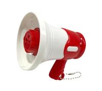 B Baosity Mégaphone Jouet Enfant Mini Portable Haut-Parleur avec Fonction Enregistrement Chaîne Amovible Convient pour Animation Jouets Cadeau 7cmx6, Rouge