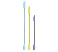 B Baosity Mini Spatules de Maquillage, Spatules Double Face Last Drop pour Lotion, Petites Spatules de Cuisine, Spatules pour Pots de Fond de Teint Liquide, Ver, 3pcs Multicolore