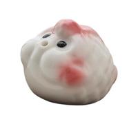 B Baosity Mini Statuette de Poisson Céramique, Porte-encens pour Thé, Décoration de Table Moderne, Petite Sculpture pour Meuble, Rose et Blanc