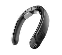 B Baosity Mini Ventilateur de Cou Portable Sans Pales, Au Design Confortable et à Réglables, pour Enfants et Adultes, noir