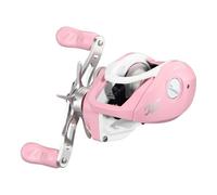 B Baosity Moulinet de Pêche Comprenant Contrôle Électronique Système de Gestion de la Ligne Mécanisme Anti-emmêlement Conception Ergonomique Confortable, Rose Et Blanc, Main Gauche