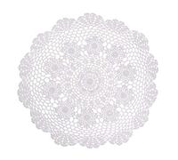 B Baosity Napperon Ronde en Dentelle Crochet Faite à La Main Linge Table Support pour Tasse Boisson Bol Pot Assiette Vase Antiquités - 50cm