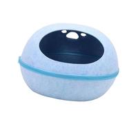 B Baosity Niche pour Chat, Grotte Respirante en Forme de Coquille D'œuf, Résistante Aux Griffures, Portable, Amovible et Pratique, Protection pour Meubles E, Bleu