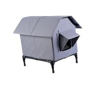 B Baosity Niche pour Chats D'extérieur avec Fenêtre de Toit, Niche Confortable pour Animaux, Résistante Au Vent pour Grange, Abri Polyvalent surélevé pour C