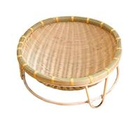 B Baosity Nid pour Chat en Bambou Tressé, Lit de Table pour Chat, Panier à Léger pour L'été et Les, Idéal pour Les Chiots et, 50CM
