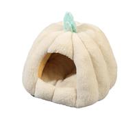 B Baosity Nid pour Chat, Lit pour Animaux de Compagnie Lavable en Forme de Citrouille, Matelas Chauffant pour Chiots et Chatons de 2 à 3,5 Kg, Toutes Saisons, Beige