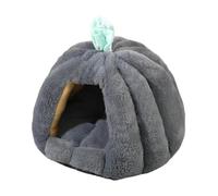 B Baosity Nid pour Chat, Lit pour Animaux de Compagnie Lavable en Forme de Citrouille, Matelas Chauffant pour Chiots et Chatons de 2 à 3,5 Kg, Toutes Saisons, Gris Foncé