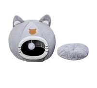 B Baosity Nid pour Chat Semi-fermé, Lit pour Chats D'intérieur, Niche avec Jouet Suspendu, Maison pour Chat, Chiot et Chaton, L