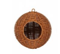 B Baosity Nid pour Hamster en Osier Lit Suspendu Abri Suspendu Cabane Refuge Panier Design Discret Qui S’intègre à la Cage Entretien Simplifié par Pièces, Marron
