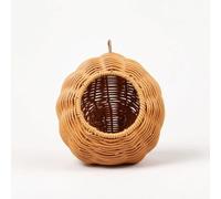 B Baosity Nid Tressé pour Oiseau Perroquet Cabane Suspendue Panier Couchage Abri Perchoir Intime Soutient Le Nettoyage Pratique, Nid en Rotin - Type À Trou Unique avec Vis