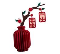 B Baosity Nouvelle Année Ornement Centre de Table Vase Nid d'abeille Tissu 3D Artisanat Décoratif Fonction DIY Adapté pour Salle à Manger Fête du Printemps Bure, Style C