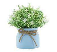 B Baosity Orchidée Artificielle Plante En Pot Fleur Faux Orchidée Bean Finition Réaliste En PP pour Salon Fenêtre Convient à La Maison Table de Fête, Pot Bleu