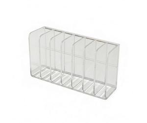B Baosity Organisateur de Maquillage Plateau Compartiments Support de Rangement Distributeur Tube Structure en Acrylique Transparent Adapté à la Chambre Plans, Transparent, Grand