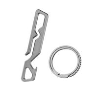B Baosity Outdoor Multitool Compact Porte-clés Mousqueton Multifonction Ouvre-Bouteille Ergonomique Clip n Alliage de Titane Portable Adapté Aux Activité, Lavage en Pierre