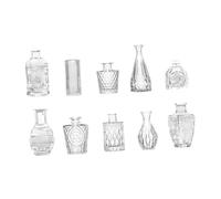 B Baosity Pack de 10 Vases En Verre pour Arrangements Floraux, éléments Décoratifs pour Mariage, Transparent