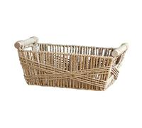 B Baosity Panier de Rangement Corbeille Tressée Boîte Organisatrice Bac Tissé à La Main En Corde de Papier avec Poignées Adapté pour Le Salon La Cuisine, S
