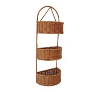B Baosity Panier Mural en Rotin Synthétique, Panier Suspendu pour Plantes D'intérieur et D'extérieur, Idéal pour et Autres Plantes, Demi-Cercle 3 Couches