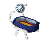 B Baosity Panier pour Chat, Gamelle à Griffer, Support en Bois avec Balle à Griffer, Griffoir pour Chat (Exercice et Jeu).