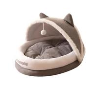 B Baosity Panier pour Chats D'intérieur, Nid Semi-fermé, Couchage pour Animaux de Compagnie, Lit pour Chien, Maison pour Chatons et Chiots, Grey M
