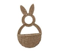 B Baosity Panier Tressé En Forme de Lapin de Pâques, Panier Mural Rustique et Multifonctionnel pour Suspendre Des Fleurs, Des œufs et Comme Décoration pour Les