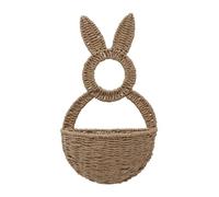 B Baosity Panier Tressé Lapin de Pâques Réutilisable, Adorable Décoration Murale Suspendue, Rangement pour Fleurs et œufs, Idéal pour Les Fêtes et La Décoration