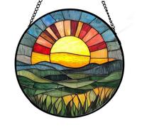 B Baosity Panneau Décoratif en Verre Suspendu, Ornement Mural, élément Décoratif, Verre, Idéal pour La Décoration de Cadeaux, 20x20cm