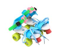 B Baosity Patins à roulettes Réglables pour Enfants, Double Rangée, Légers et Confortables, Patins à Quatre Roues pour Enfants, Garçons et Filles Débutants, Bleu Coloré