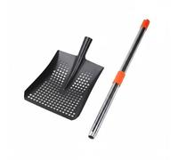 B Baosity Pelle de Drain Extensible pour Égouts, Tige Télescopique en Acier Inoxydable De 1,1 Mètre avec Pelle Carrée Noire Multi-Trous