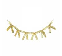 B Baosity Pendant Nœud en Ruban Guirlande à Suspendre Décoration d'Intérieur Banderole Tissu Non Tissé Pailleté Lumière Subtile Préassemblée pour Accrochage, Rouge