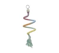 B Baosity Perchoir en Corde pour Oiseaux, Balançoire en Corde de Coton, Jouet Coloré pour Animaux de Compagnie, Balançoire pour Perroquets, Inséparables, Oiseau, Anneau Métallique de